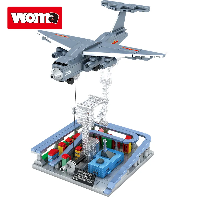 WOMA TOYS-helicóptero de escultura de integridad Tensional, Y20, avión de transporte pesado, bloques de construcción de plástico, piezas, jouet