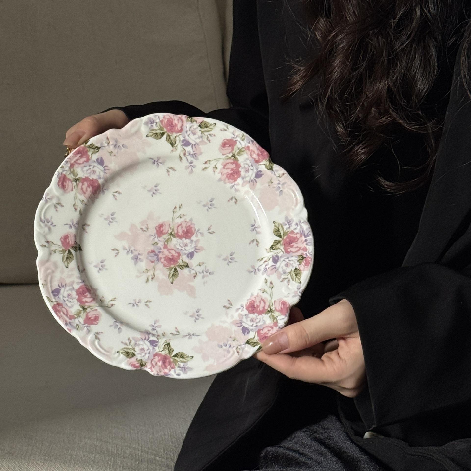 Pink Flower Shadow 8-inch plate 20*2