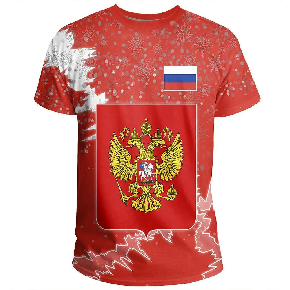 T-shirt Heraldic imprimé d'emblème National russe, chemises fines de Sport pour hommes à la demande, T-shirt par Sublimation de styliste privé