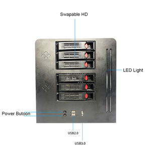 RGEEKホットスワップ6ベイデスクトップNASサーバーケースNASコンピューターケース (USB2.0ミニITX6ベイNASシャーシ付き) オフィスに適用 - Product Image 5