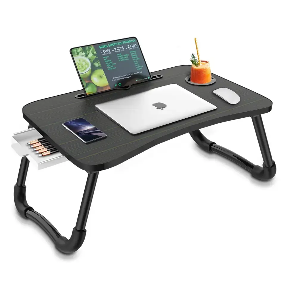 Tabela de cama dobrável para laptop, de alta qualidade, dobrável, mesa portátil de estudo, suporte de leitura para mesa