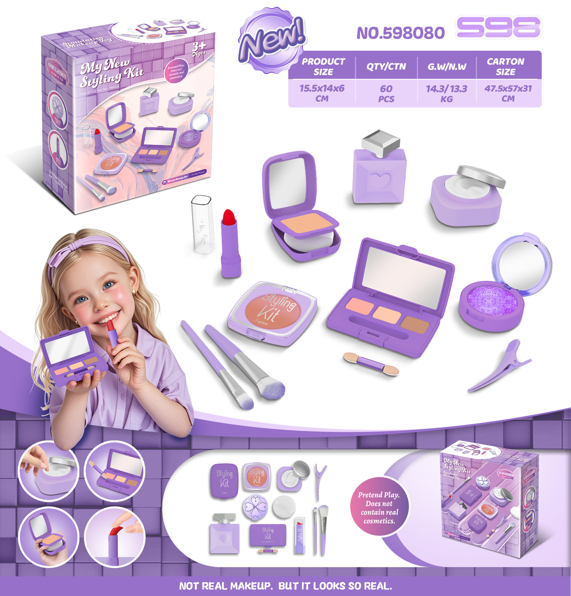 Nouveau produit violet dans la boîte de couleur 080