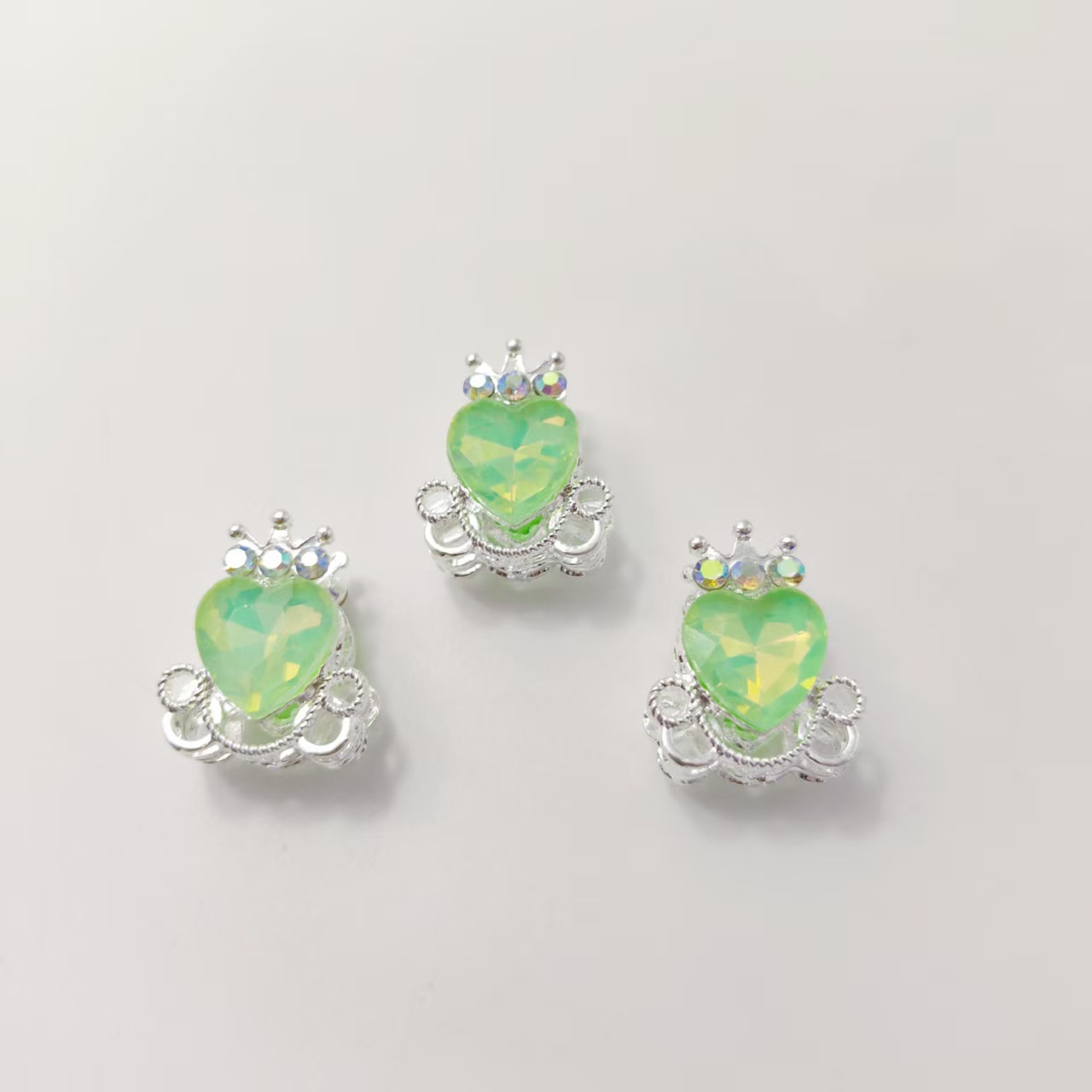 Diamant vert moka plaqué argent