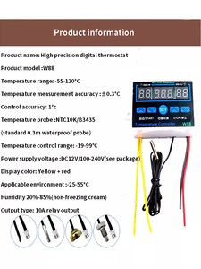 Controlador Digital de Temperatura, Termostato de 220/12V, Sensor Termorregulador, Medidor para Incubadora Industrial, Calefacción y Refrigeración, 1 Unidad - Product Image 3