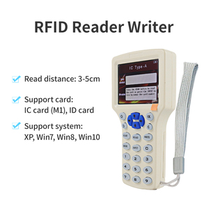 Lector RFID escritor copiadora duplicador IC/ID inglés lector de 10 frecuencias para tarjetas de 125Khz 13,56 Mhz duplicador de llaves con Cable USB