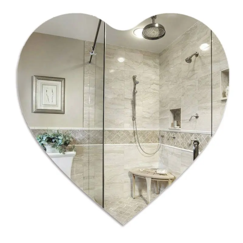 Espejo colgante de diseño creativo en forma de corazón para baño, soporte para pared, lavabo