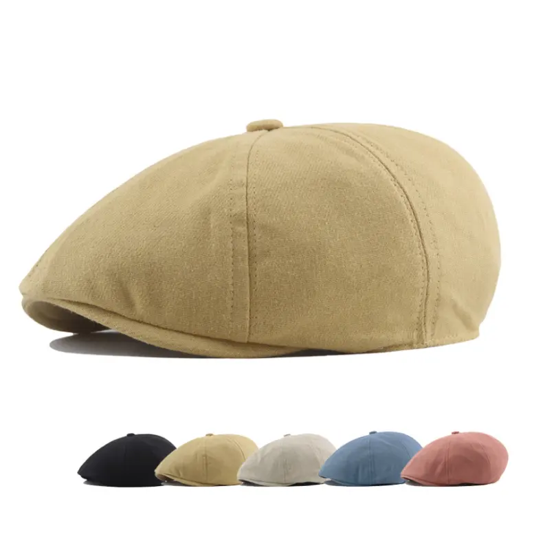 Boina plana octogonal para mujer, gorro a cuadros, gorros de pintor, para otoño e invierno, venta al por mayor