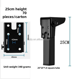 Dễ dàng cài đặt gấp bàn chân Bàn cà phê bàn bên có thể gập lại chân tiết kiệm không gian ẩn kim loại ống vuông Chân bàn sắt - Product Image 3