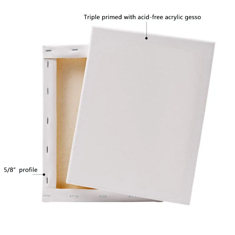 2024 Hot Sale Oem Hight Kwaliteit 8X10 ''Kunst Sets Voor Schilderijen Witte Blanco Grote Kunstenaars Gespannen Canvas