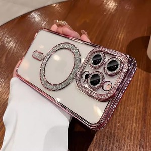 เคสโทรศัพท์มือถือแบบแม่เหล็กสำหรับ iPhone 14 15 12 11 10พร้อมฝาหลังเลนส์กล้องเพชร - Product Image 2