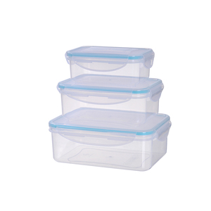 Venta al por mayor de plástico con logotipo personalizado rectángulo de 3 piezas de plástico PP apilable contenedores de alimentos con tapas caja de almacenamiento conjunto - Product Image 1
