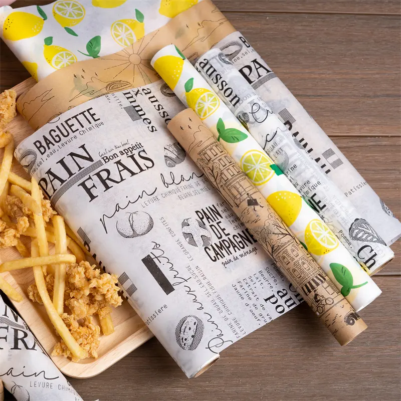 Papier congélateur résistant à la graisse, feuilles de sandwich pour hamburgers, papier d'emballage alimentaire de taille personnalisée