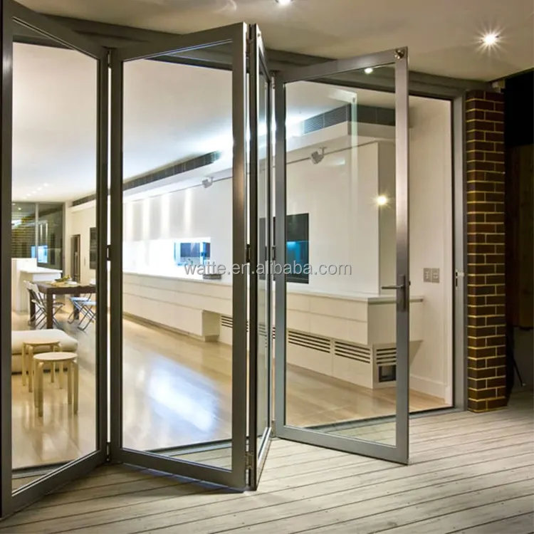 Porte extérieur de Village en verre alliage d'aluminium, design de maison, Style français, portes pliantes
