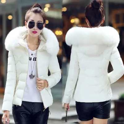 Doudounes d'hiver Femmes Mode Manteau Chaud Coton Épaississant Parka Col Fourrure Vestes avec Capuche Détachable Vêtements d'hiver