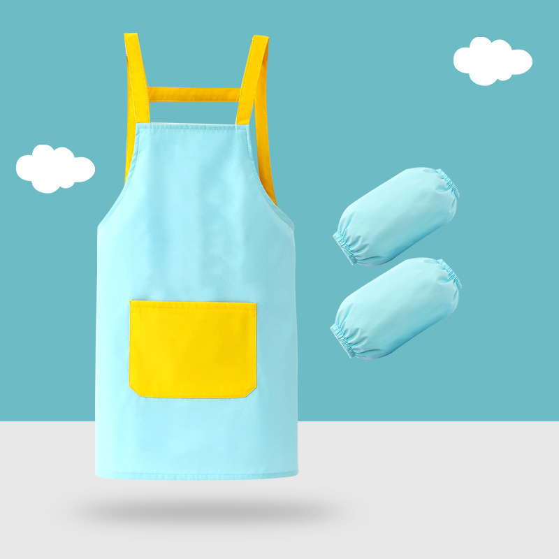 Conjunto de pintura infantil de dos piezas - mangas azules y amarillas