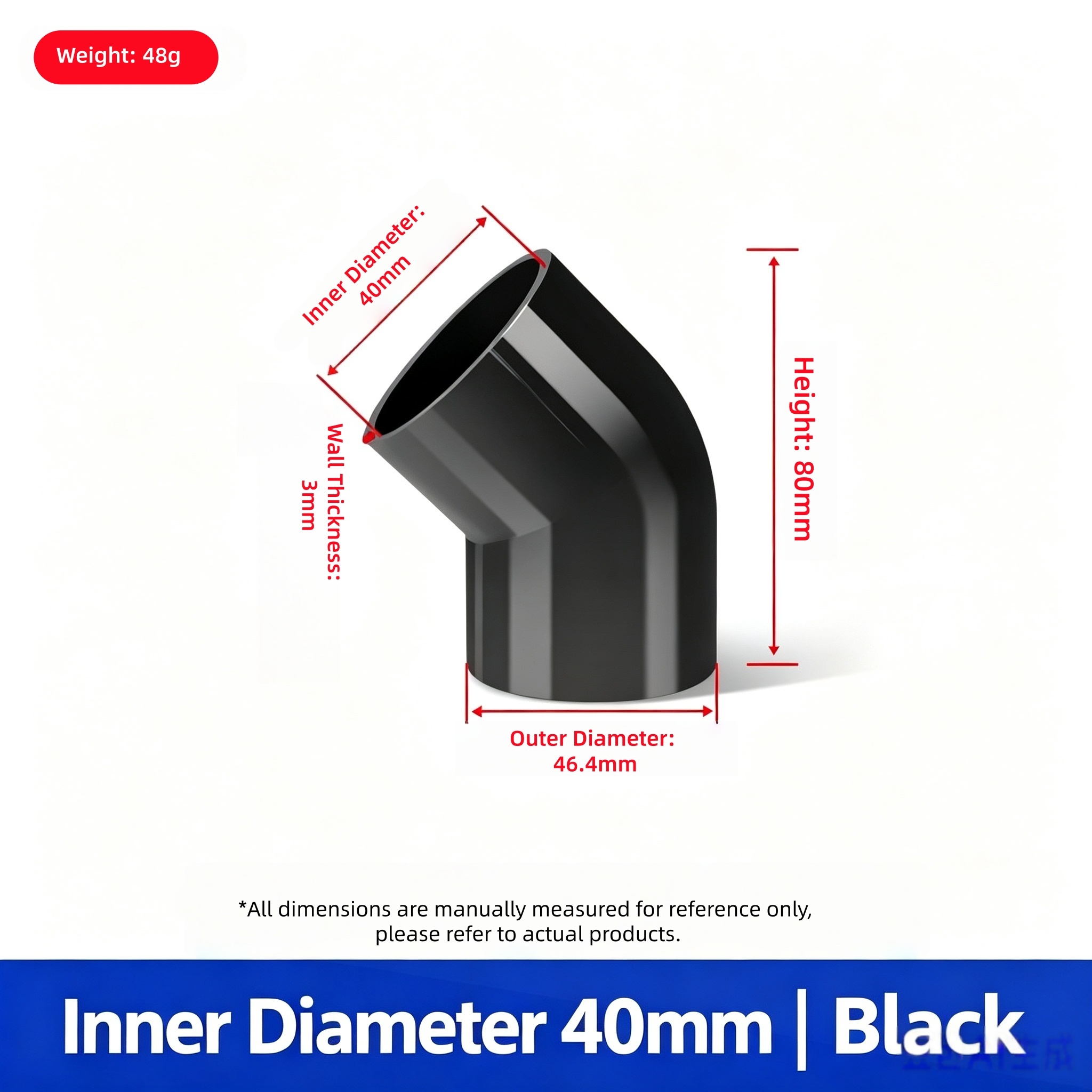 Nero - Diametro Interno 40mm (290 pezzi per cartone)