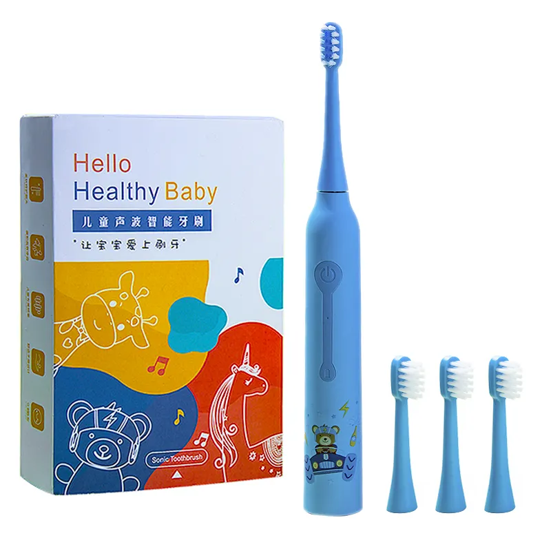 Silikon Baby Zahnbürste mit LED Licht niedlichen Design Kinder elektrische Kinder automatische Ultraschall Zahnbürste