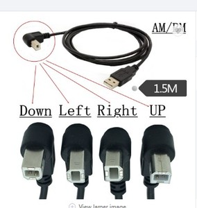 90 Degree Angled <strong>USB</strong> Printer Cable <strong>USB</strong> <strong>2.0</strong> Type a Male to Type B Male Scanner Cord High Speed <strong>Golden</strong> Flash Connector
