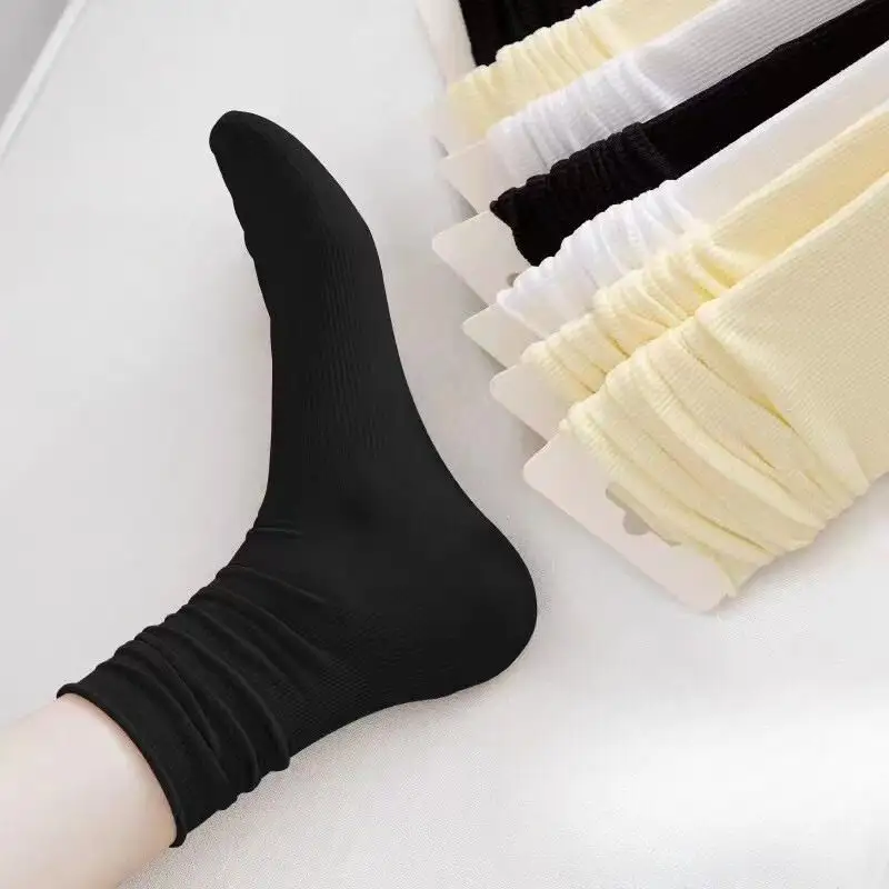 Yicheng tricot 1024 confortable femmes été chaussettes respirant Scrunch mince glace soie chaussettes facile correspondant vêtements quotidiens