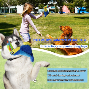Sıcak satış mavi Toucan peluş köpek çiğnemek oyuncak karikatür tarzı arkadaşı sıkıntı kabartma sürdürülebilir çevre dostu halat evcil kuş severler - Product Image 4