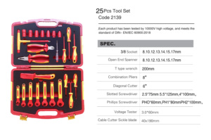 25pcs năng lượng mới công cụ bảo trì VDE cách điện tuốc nơ vít mở cờ lê ổ cắm 1000V - Product Image 2
