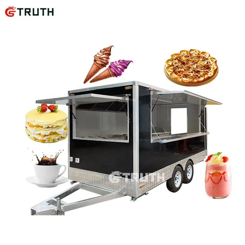 Street Pizza Crêpe voll ausgestattete Van Eis Kaffee verzinkt Bus Mobile Grill Food Truck mit voller Küche