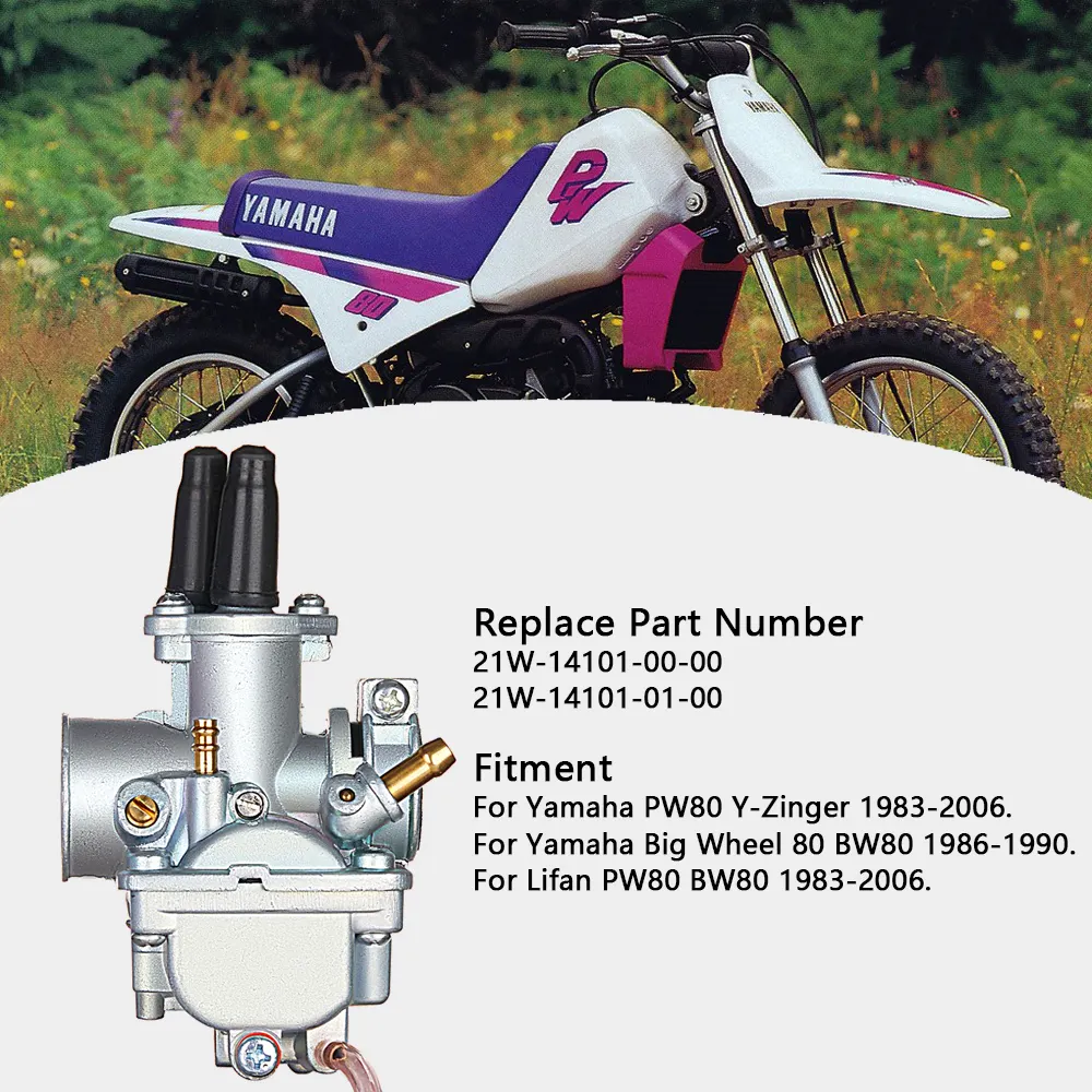 Yamaha PW 80 PW80 y-zinger BW 80 BW80 için motosiklet karbüratör 20mm büyük tekerlek kir bisiklet karbüratör