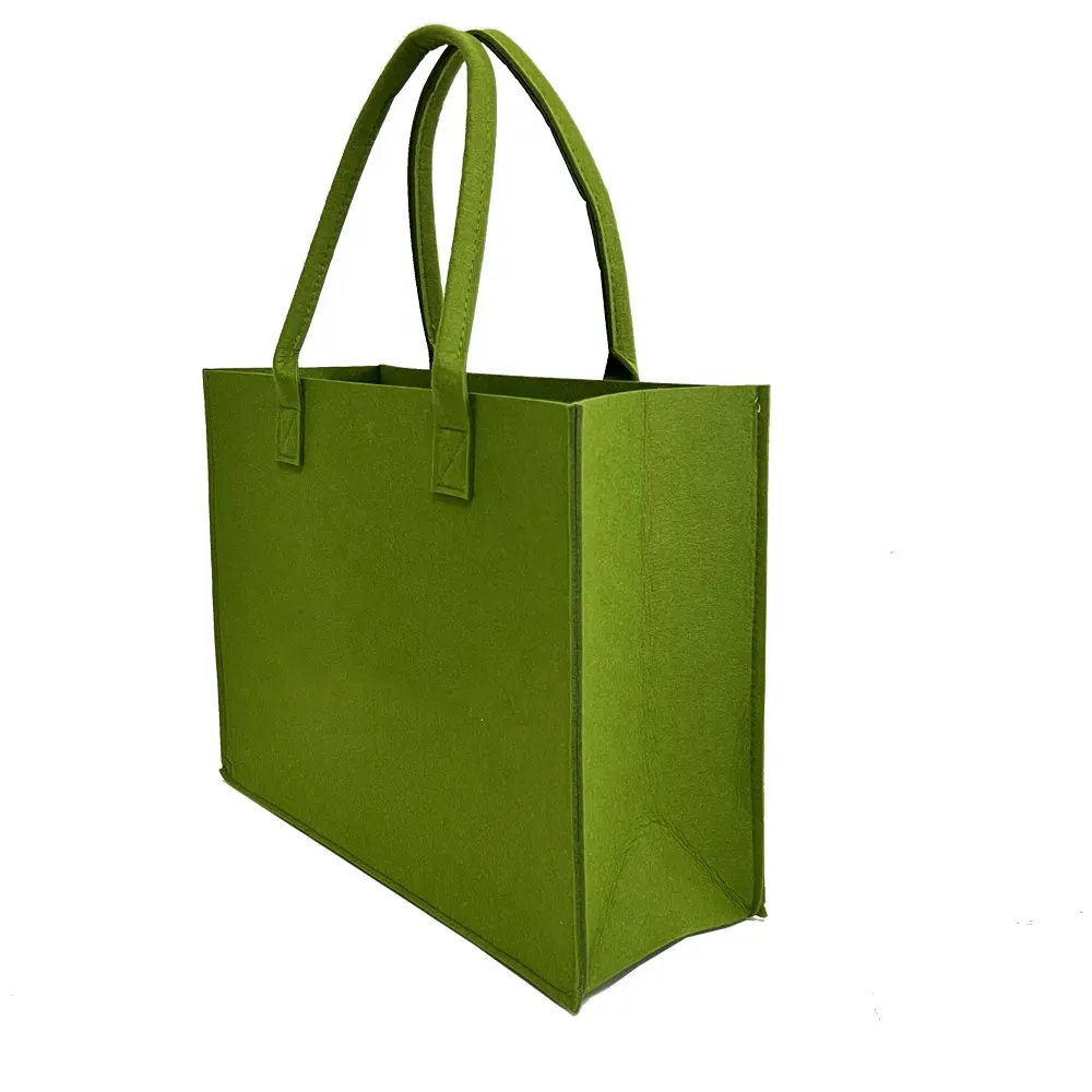 Wholesale Eco Friendly Customer Logo Felt Tote handbag Bags with handle