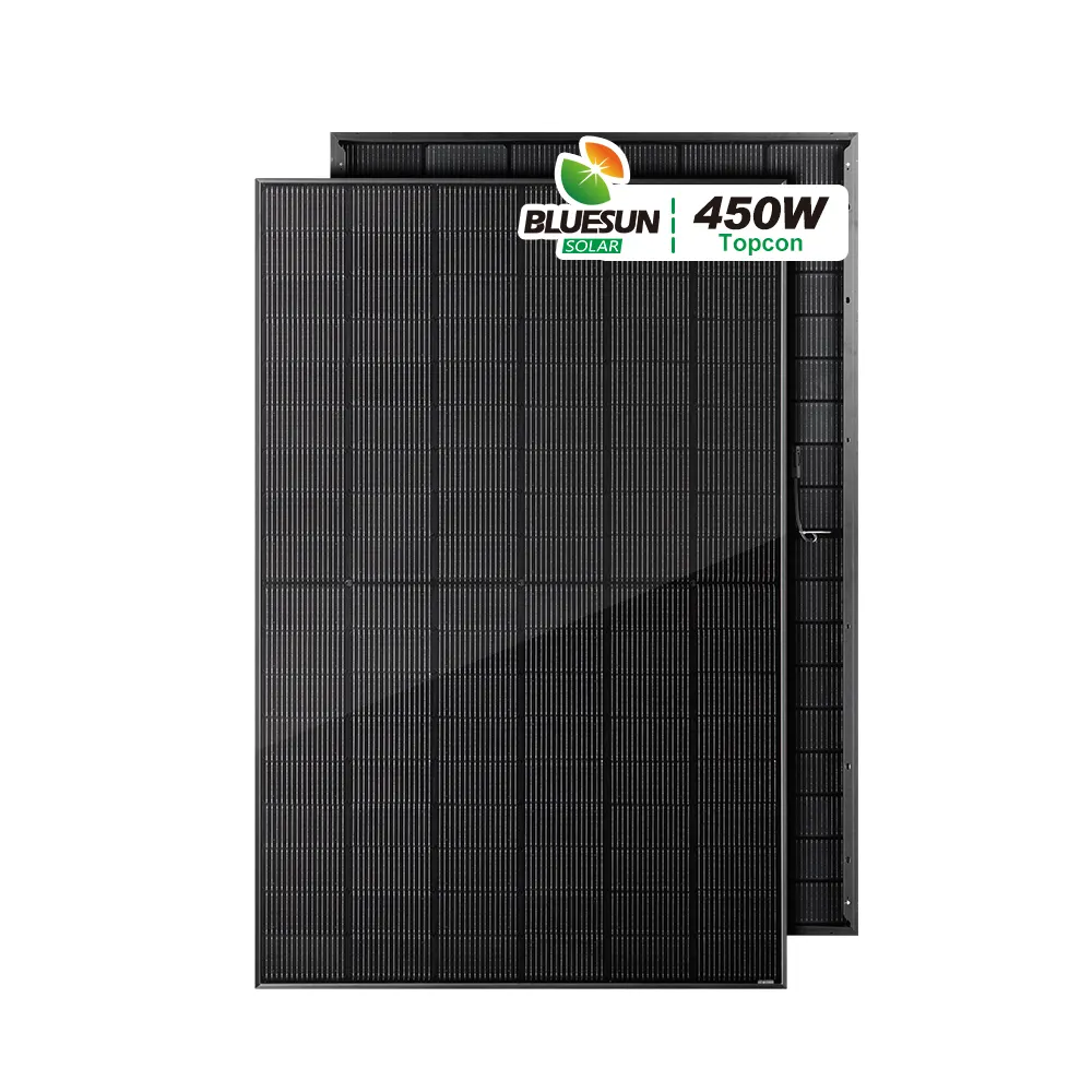 Bluesun photovoltaïque 550 watts panneaux solaires europe tout noir toopcon panneau bifacial solaire 550 w pour système d'énergie solaire