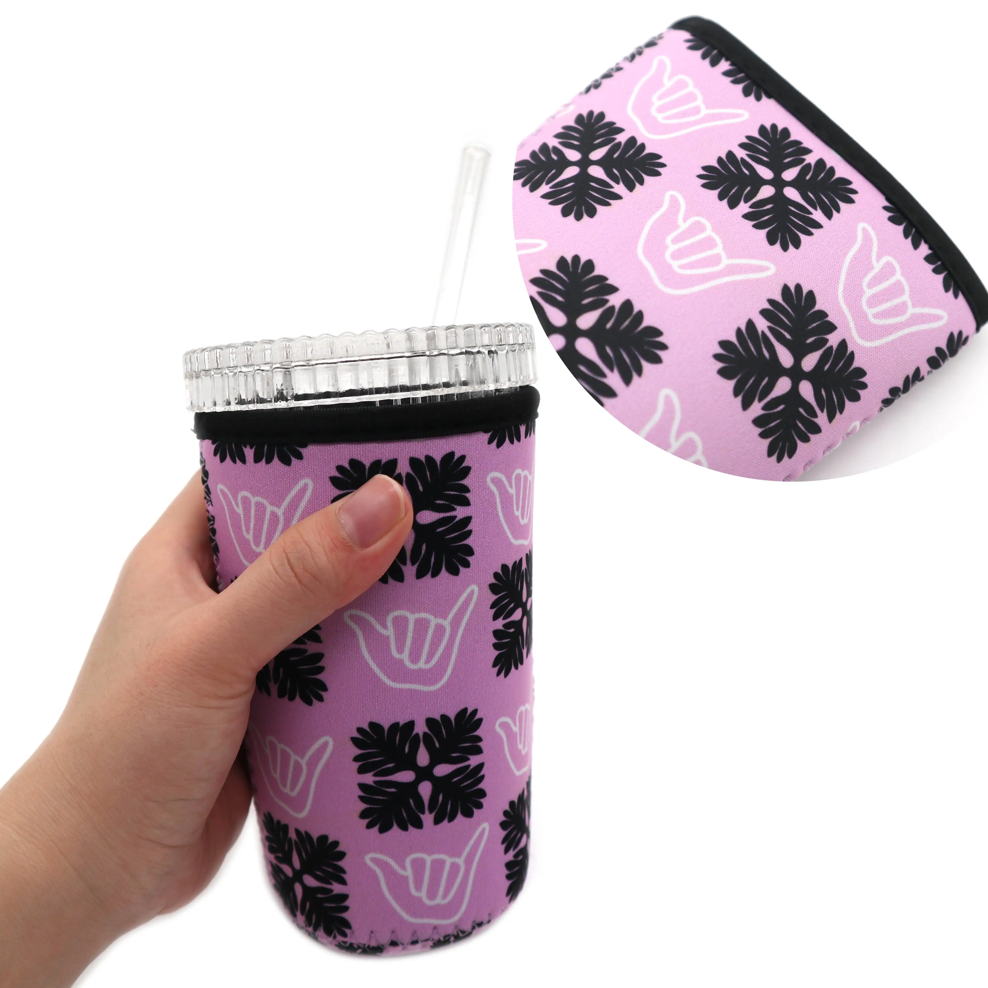आइस्ड कॉफी स्लीव्स कोल्ड ड्रिंक पेय पदार्थ धारक के लिए पुन: प्रयोज्य नियोप्रीन इंसुलेटर कप कवर आदर्श कोल्ड कप स्लीव