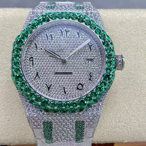 Sang trọng Iced out xem người đàn ông phụ nữ moissanite Đồng hồ tự động đồng hồ cơ khí vượt qua Kim Cương Tester - Product Image 3