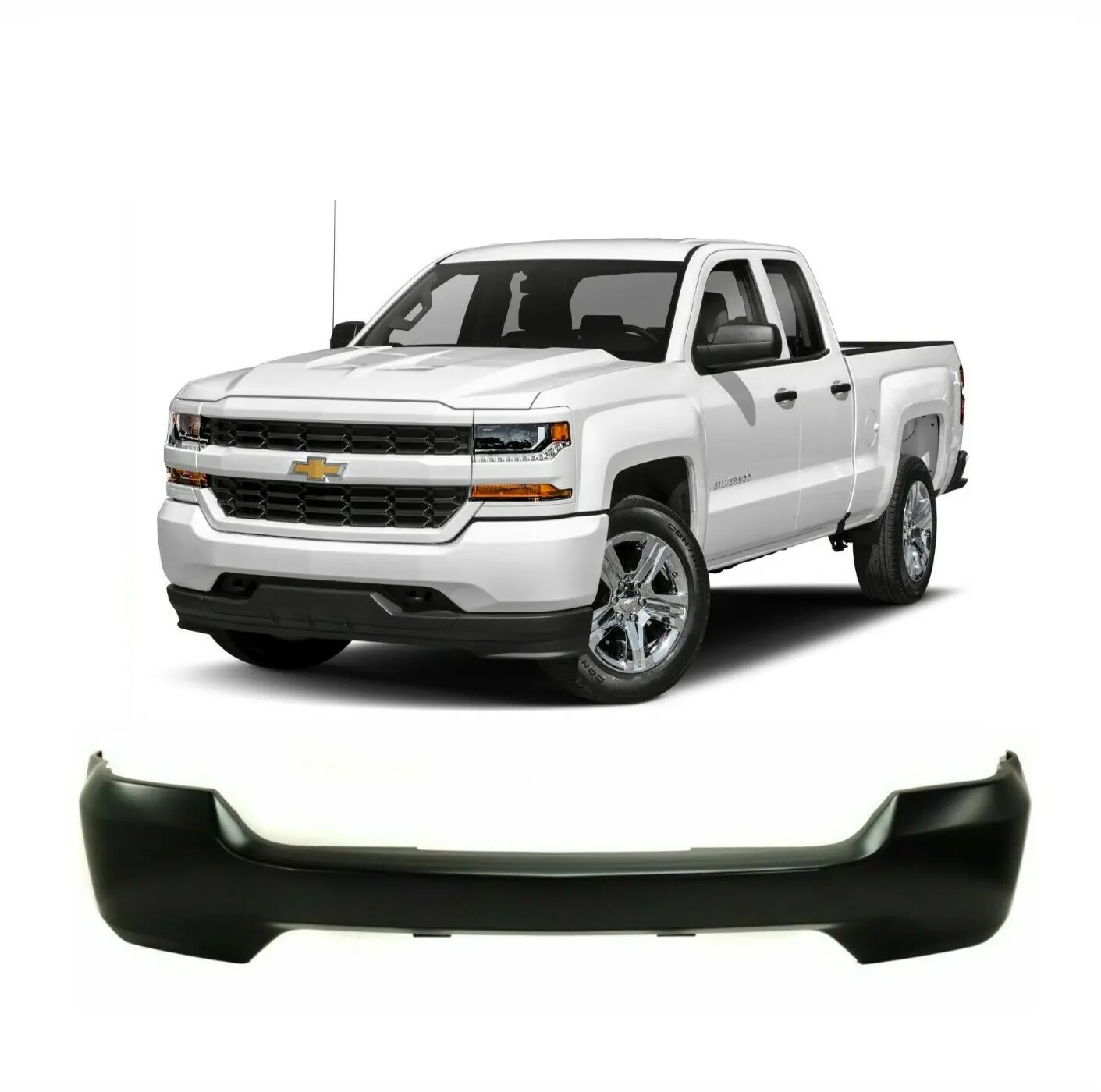 USA In Stock NEW Front Bumper For 2016-2018 Chevrolet Silverado 1500 Without Fogs