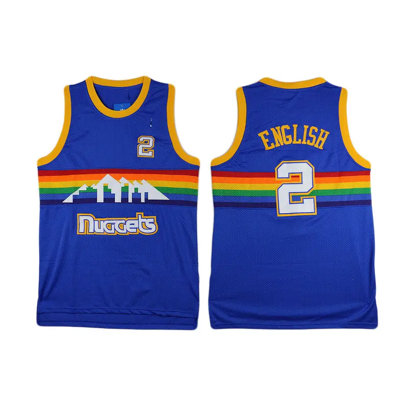 Camisetas de baloncesto para hombre y mujer de talla grande azul inglés n. ° 2 al por mayor, mangas cortas transpirables deportivas informales