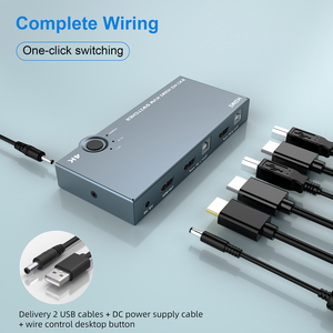 PC电脑KVM HDMI切换器4K 60HZ 2端口HDMI USB IN 1 HDMI 4 USB输出KVM开关