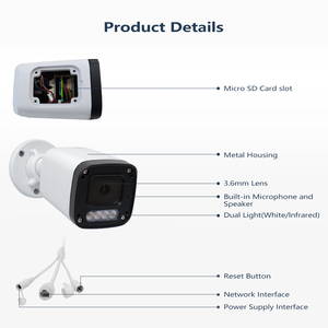 AI Cctv批发OEM 2MP 3MP 4MP 5MP 6MP 8MP子弹Ip安全网络摄像机Poe Colorvu摄像机 - Product Image 5