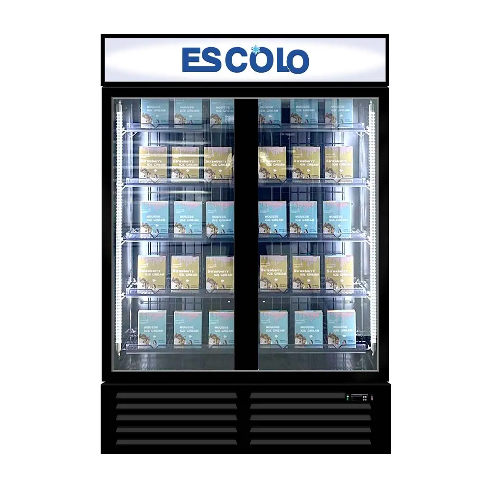 Commerciale moderni frigoriferi verticale vetrina congelatore porta di vetro congelatore frigorifero per ristoranti