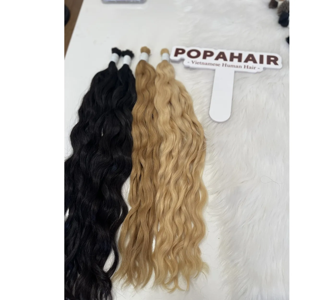 Listino prezzi di tendenza extension per capelli alla rinfusa di colore biondo chiaro 100% vere extension per capelli umani