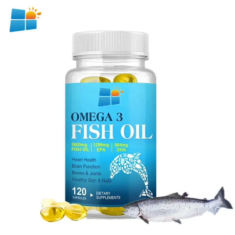 OEM/ODM/OBM Halal Deep Sea Fish Oil integratori Capsule molli Omega 3 18/12 Omega 3 Capsule di olio di pesce miglioramento dell'immunità