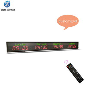 Zhong Xiao Xiao Große digitale LED-Wanduhr für den Innenbereich 4 Zeitzonen Welt Mehr zonen uhr Elektrische Nadel anzeige Industrieller Timer - Product Image 5