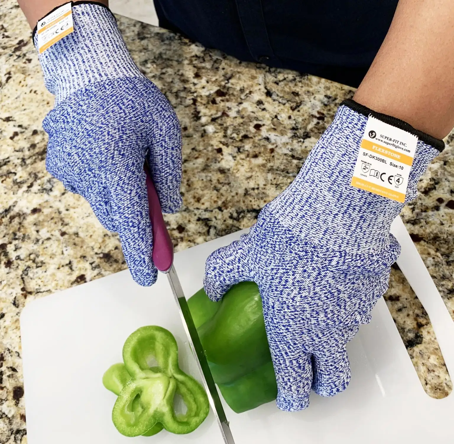 Toptan gıda mutfak bıçak geçirmez Anti-cut seviye 5 koruyucu eldivenler