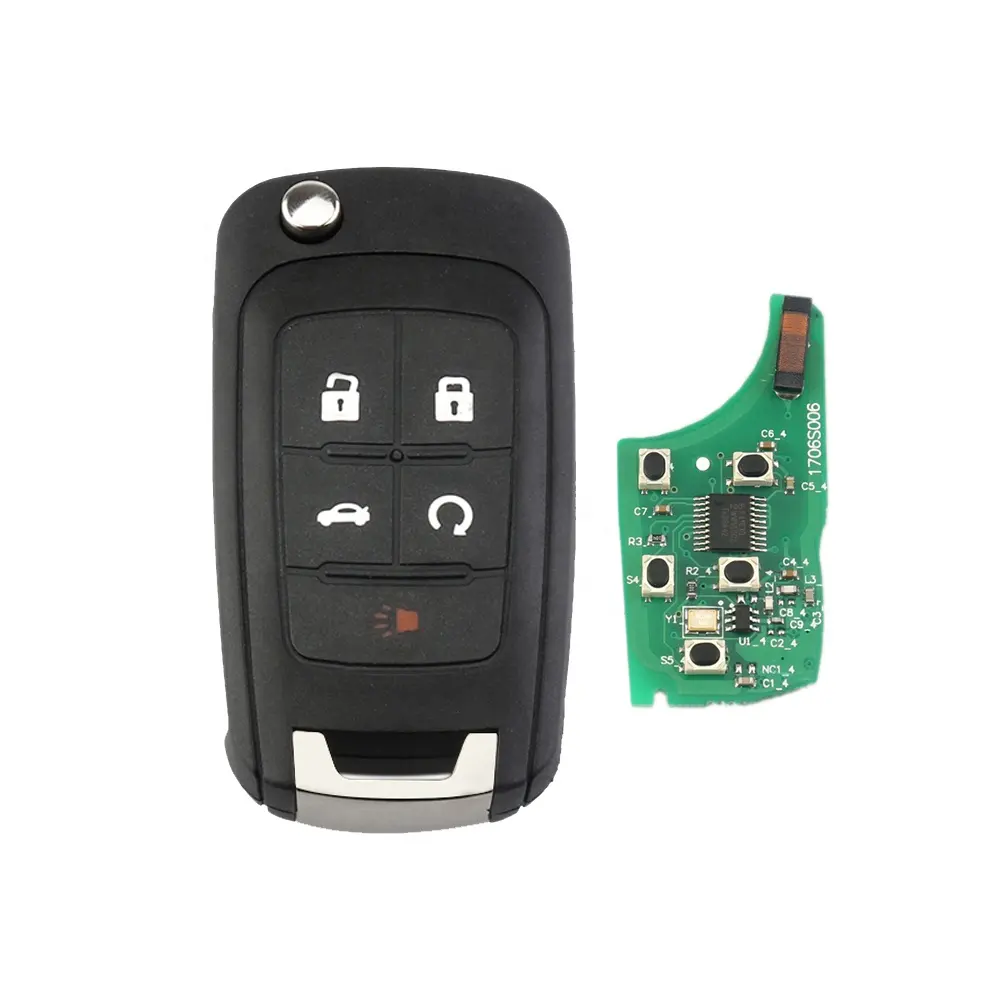 Controle remoto de carro flip 4 + 1 5 botões, 433 315 mhz id46 chip, chave inteligente para chevrolet malibu cruze aveo spark sail spark