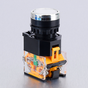 ABILKEEN 22mm瞬間スプリングリターンまたはラッチ1NO + 1NCプラスチック材料白色LEDライトプッシュボタンスイッチ付き - Product Image 3
