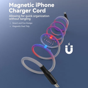 สายชาร์จแม่เหล็ก100W Type-C, สำหรับ Apple สำหรับ Huawei ชาร์จเร็วเก็บโทรศัพท์มือถือ2M สายข้อมูลแบบถักสำหรับหูฟัง - Product Image 5