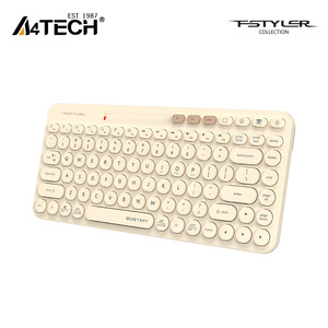 <strong>A4Tech</strong> Fstyler FBK36C as for Bluetooth <strong>Wireless</strong> <strong>Keyboard</strong> Rechargeable 87-Key TKL Compact QuietKey with round Keycaps Type-C for