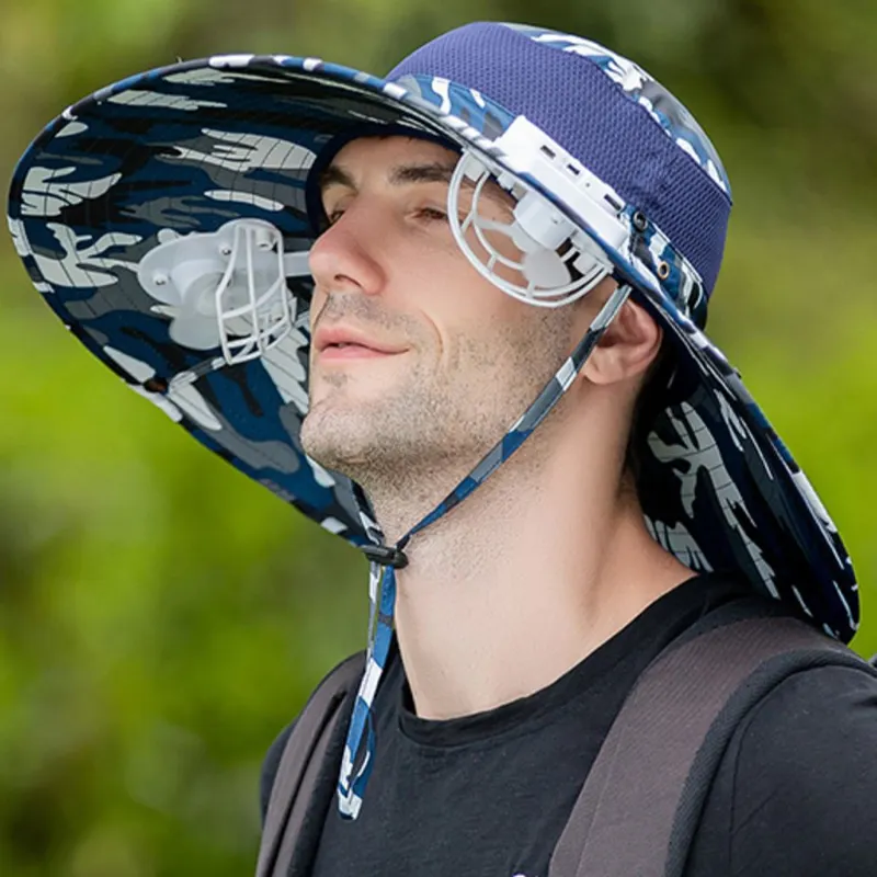 Açık hava tutkunları için yüksek kaliteli güneş şapkaları, yürüyüş için verimli güneş panelleri ile çevre dostu güneş koruma kapakları,