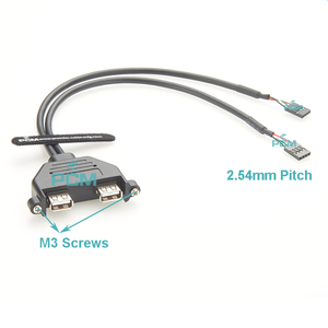 2-Port-USB-Steckplatzadapter mit niedrigem Profil USB 2.0-Buchse auf IDC 4-poliges Motherboard-Header-Kabel - Product Image 5