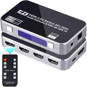 Conmutador de salida 4 en 1 con separación de audio HDMI2.0, 2,0, 4K, HDMI, con entrada y salida de 1 arco para TV