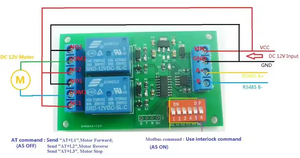 DC 12V 2 Ch RS485 Placa de relé UART Módulo de interruptor de puerto serie Modbus at Command Control para PLC Smart Home Automated Industry