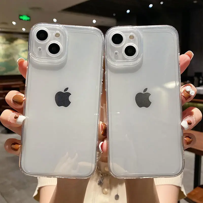 Casing Penutup Belakang TPU Tahan Guncangan, Casing Ponsel Transparan Bening Tahan Guncangan untuk iPhone XR 12 13 Pro Max