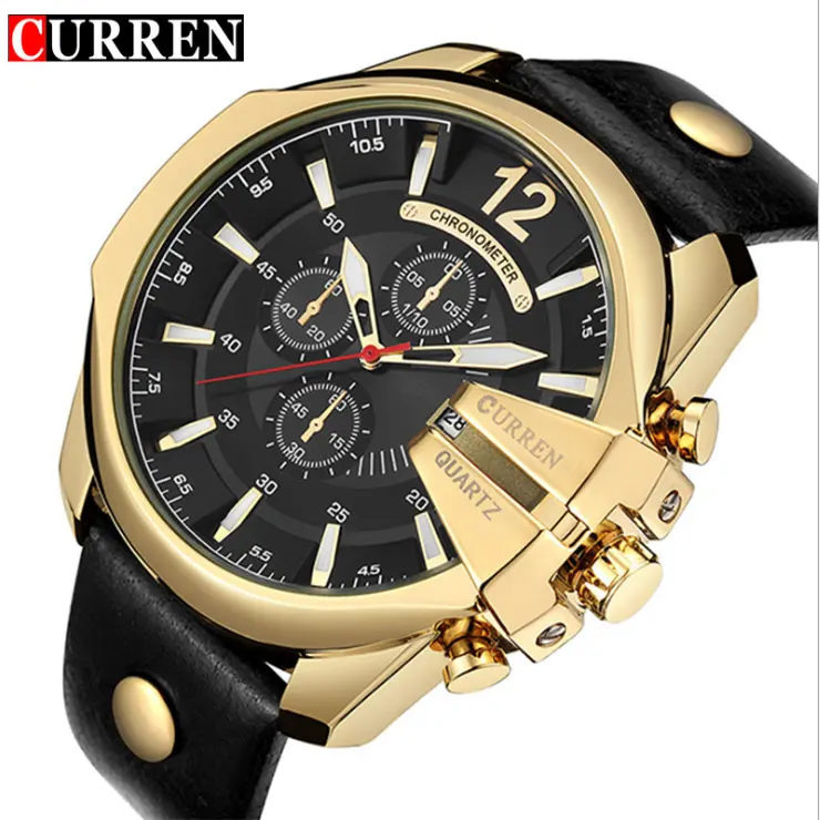 Top Brand CURREN 8176 nuovo lusso grande quadrante da uomo personalizzato orologio calendario sport orologio da uomo